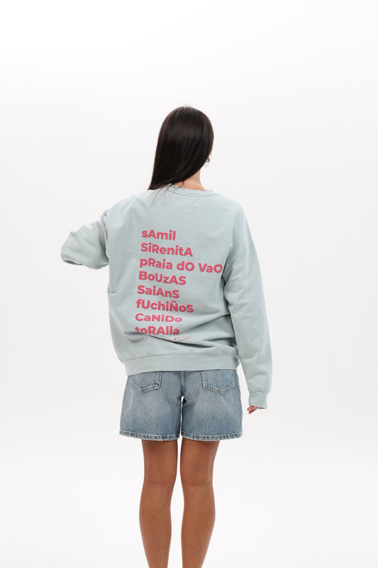 SUDADERA VERDE-AGUA/ROSA "VIGO"