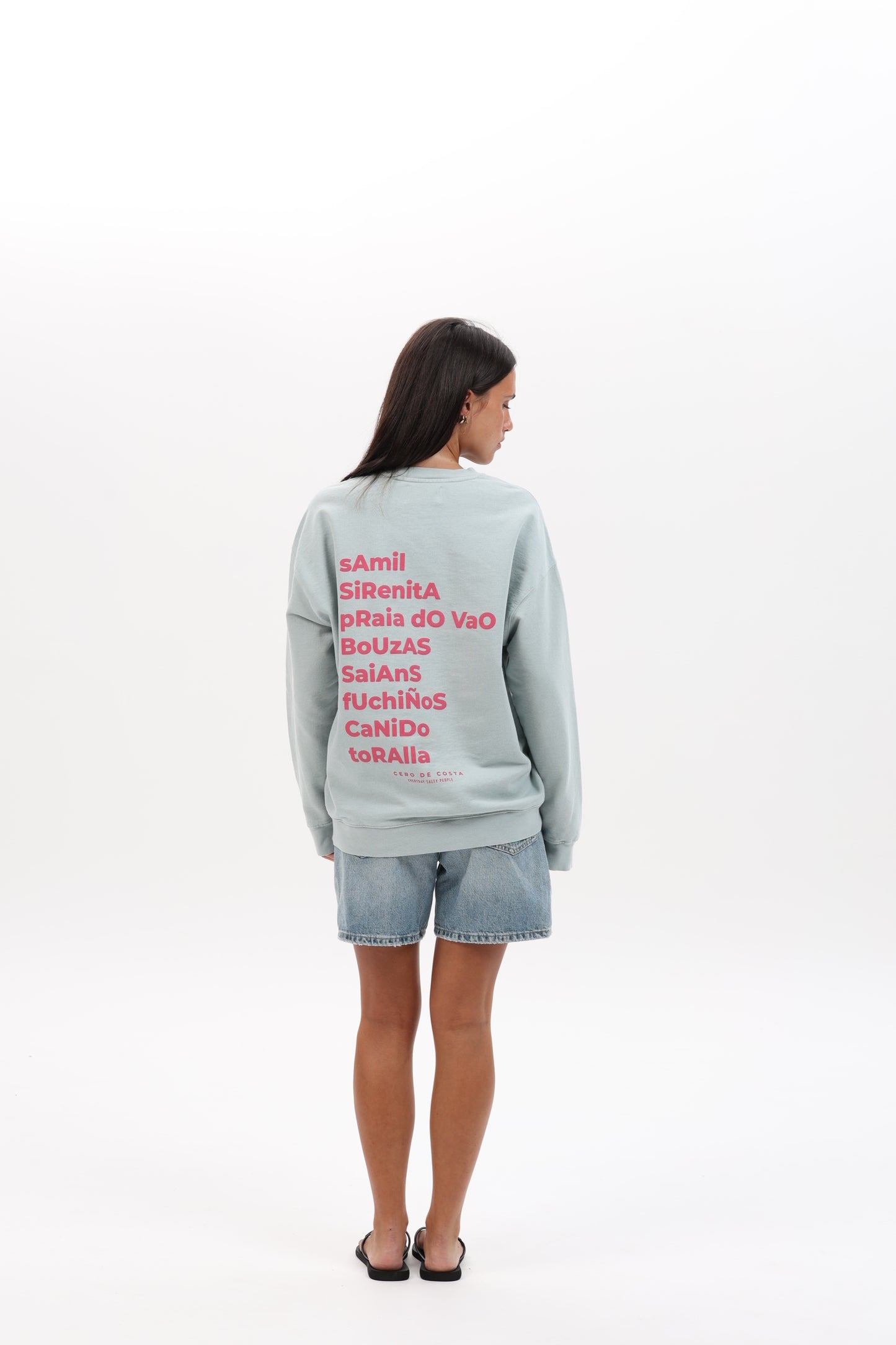 SUDADERA VERDE-AGUA/ROSA "VIGO"