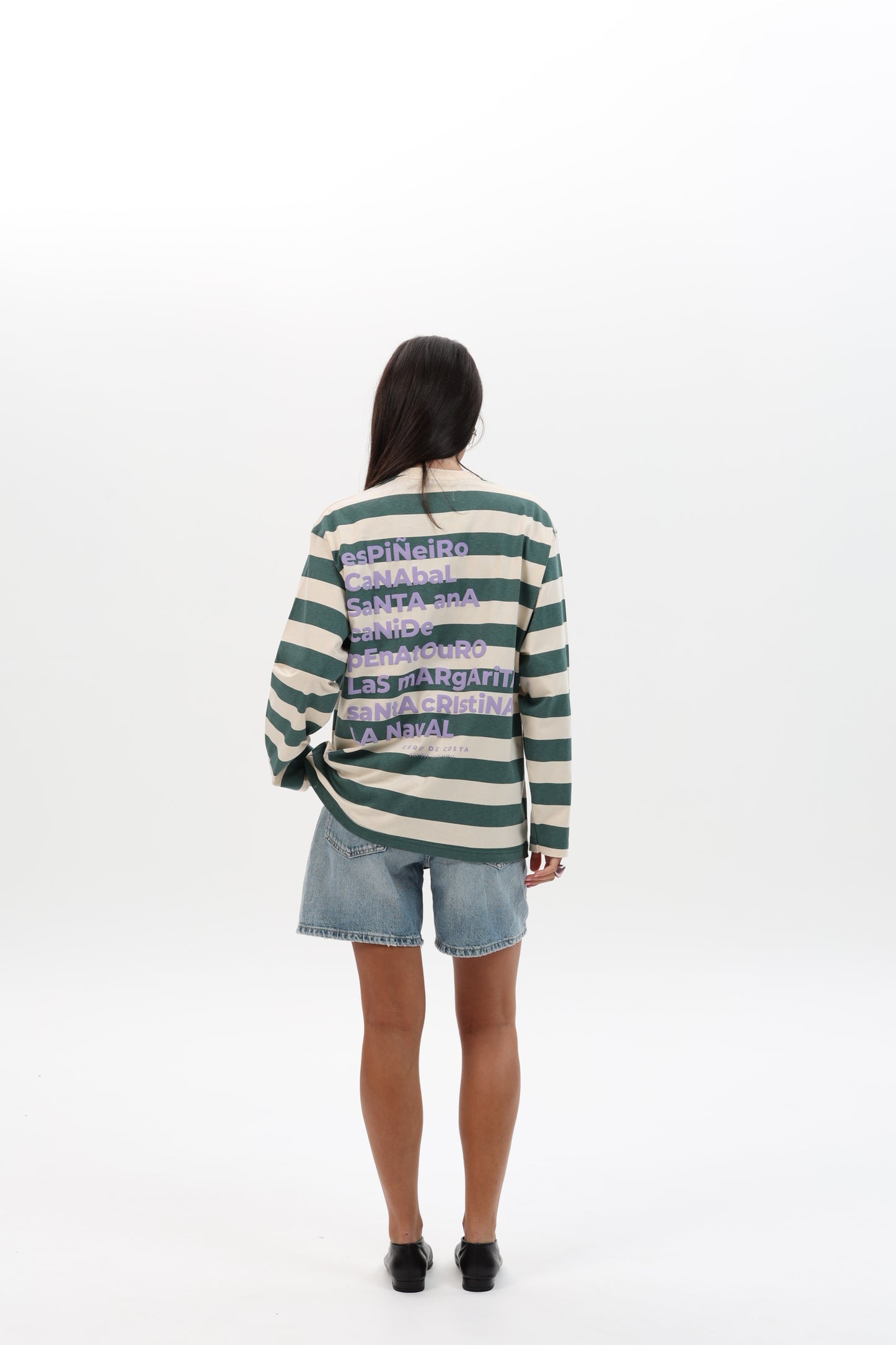CAMISETA VERDE/BEIGE "MERA" RAYAS