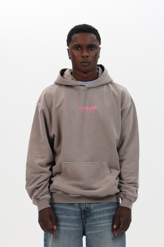 SUDADERA TOPO/ROSA “A CORUÑA” CON CAPUCHA