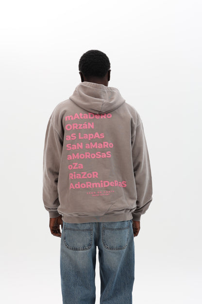 SUDADERA TOPO/ROSA “A CORUÑA” CON CAPUCHA