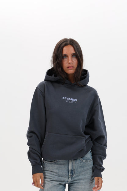 SUDADERA ANTRACITA/CELESTE “OS FAROS” CON CAPUCHA