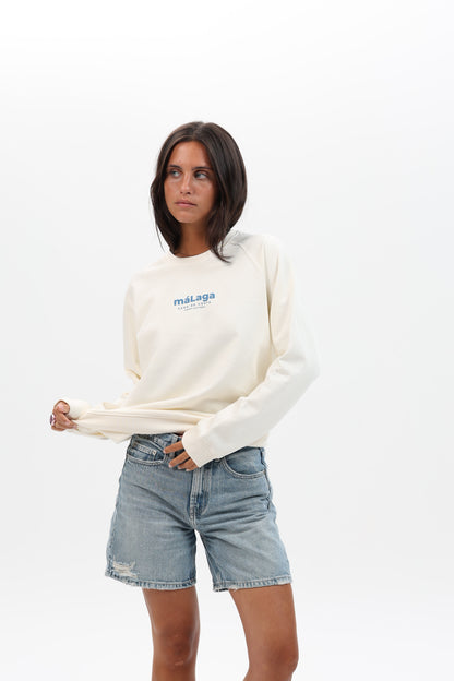 SUDADERA BLANCO/AZUL "MÁLAGA"