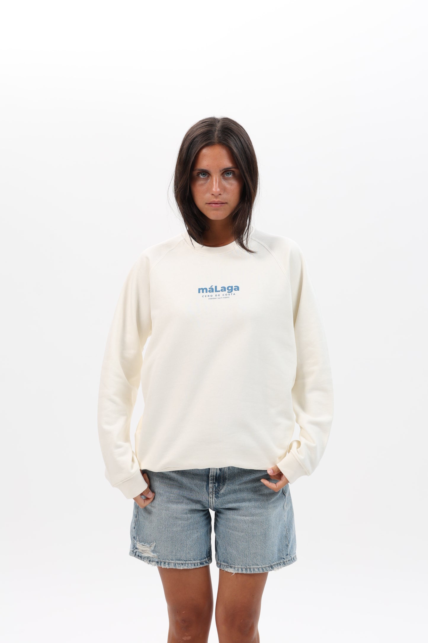 SUDADERA BLANCO/AZUL "MÁLAGA"