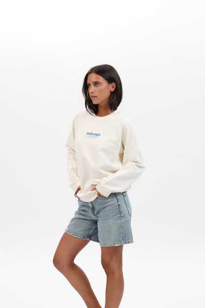 SUDADERA BLANCO/AZUL "MÁLAGA"