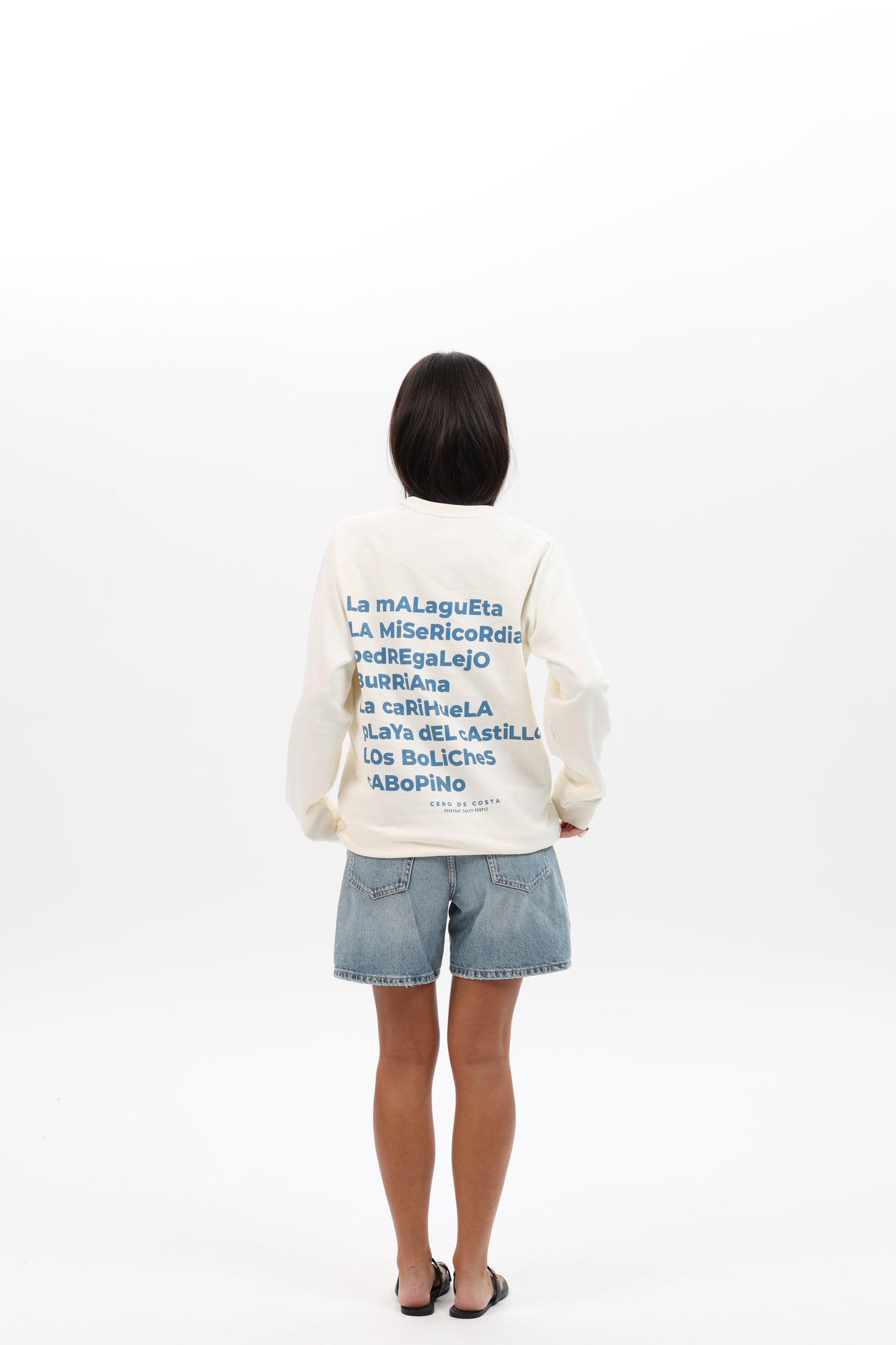 SUDADERA BLANCO/AZUL "MÁLAGA"