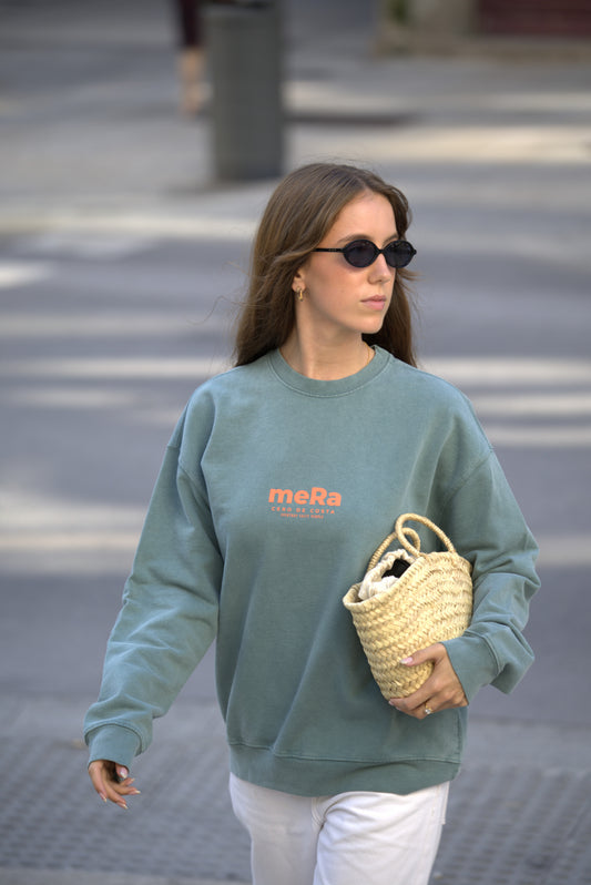 SUDADERA VERDE/NARANJA "MERA"