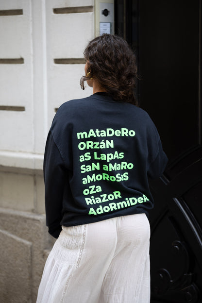 SUDADERA ANTRACITA/VERDE-FLÚOR "A CORUÑA"