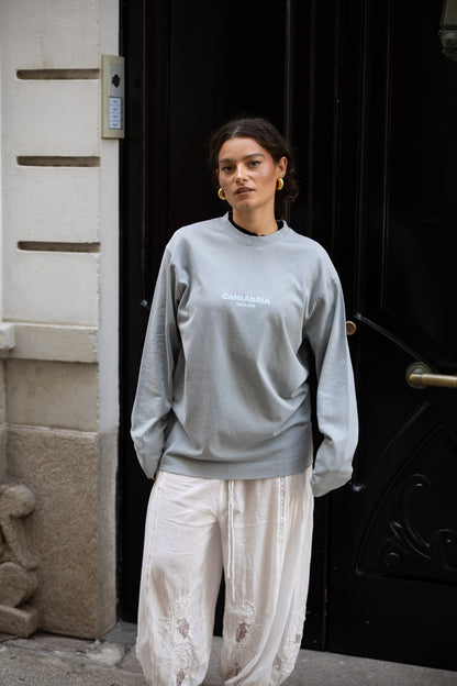 CAMISETA GRIS/AZUL "CANTABRIA" MANGA LARGA