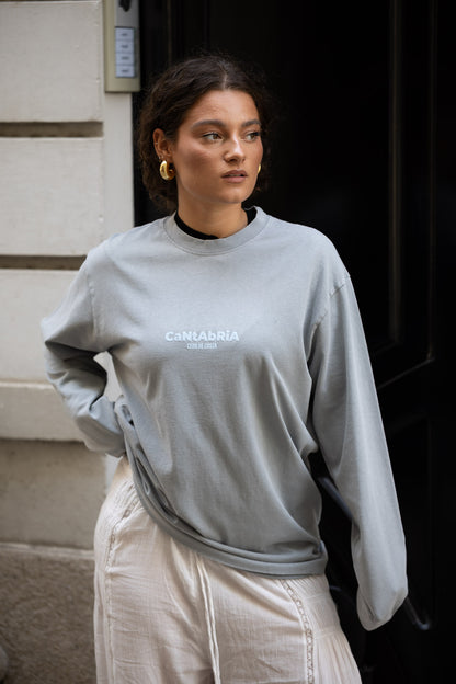 CAMISETA GRIS/AZUL "CANTABRIA" MANGA LARGA