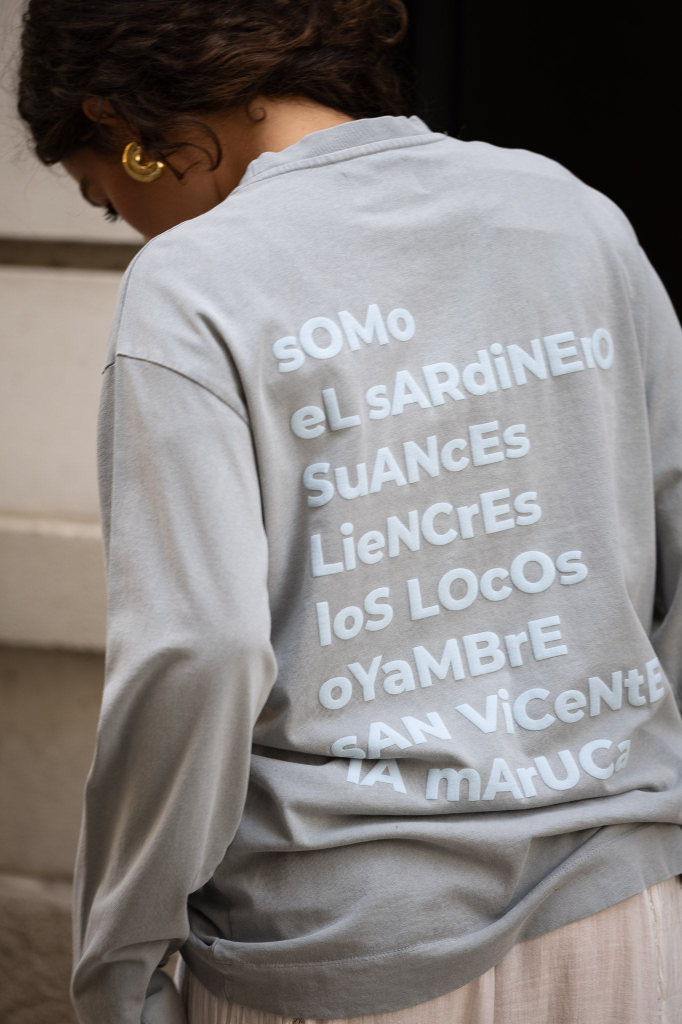CAMISETA GRIS/AZUL "CANTABRIA" MANGA LARGA
