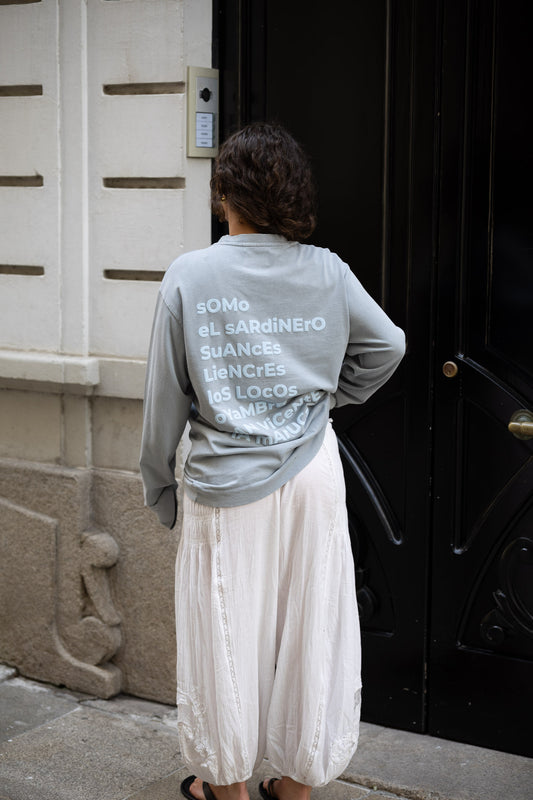 CAMISETA GRIS/AZUL "CANTABRIA" MANGA LARGA