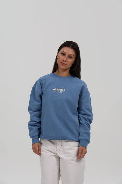 SUDADERA AZUL-D/BEIGE "OS FAROS"