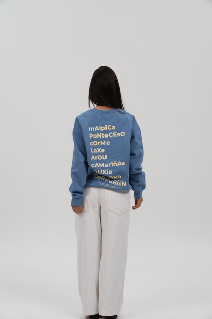 SUDADERA AZUL-D/BEIGE "OS FAROS"
