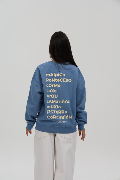 SUDADERA AZUL-D/BEIGE "OS FAROS"