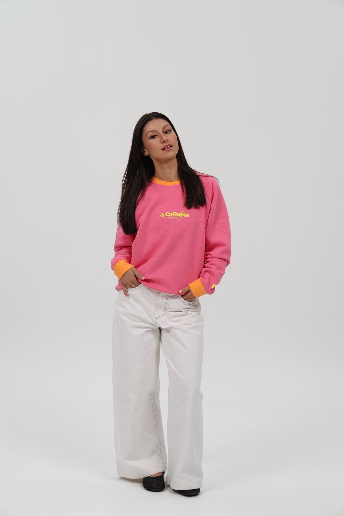 SUDADERA FUCSIA-RIPN/AMARILLO "A CORUÑA"