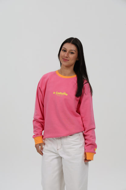 SUDADERA FUCSIA-RIPN/AMARILLO "A CORUÑA"