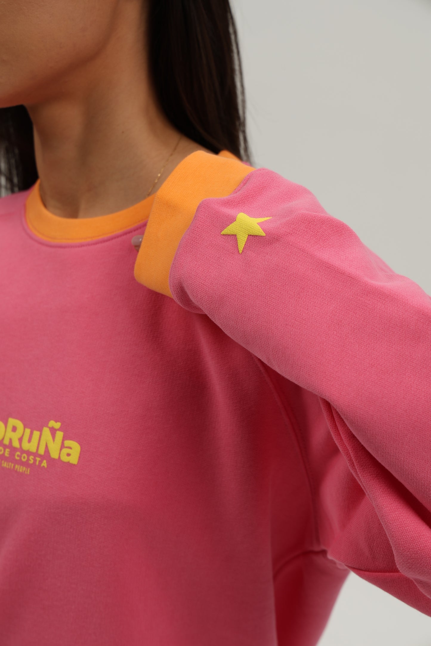 SUDADERA FUCSIA-RIPN/AMARILLO "A CORUÑA"