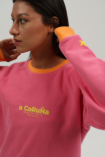 SUDADERA FUCSIA-RIPN/AMARILLO "A CORUÑA"