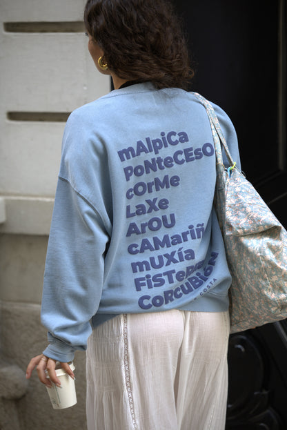SUDADERA AZUL-LAVADO/MARINO "OS FAROS"