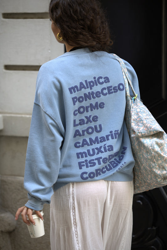 SUDADERA AZUL-LAVADO/MARINO "OS FAROS"