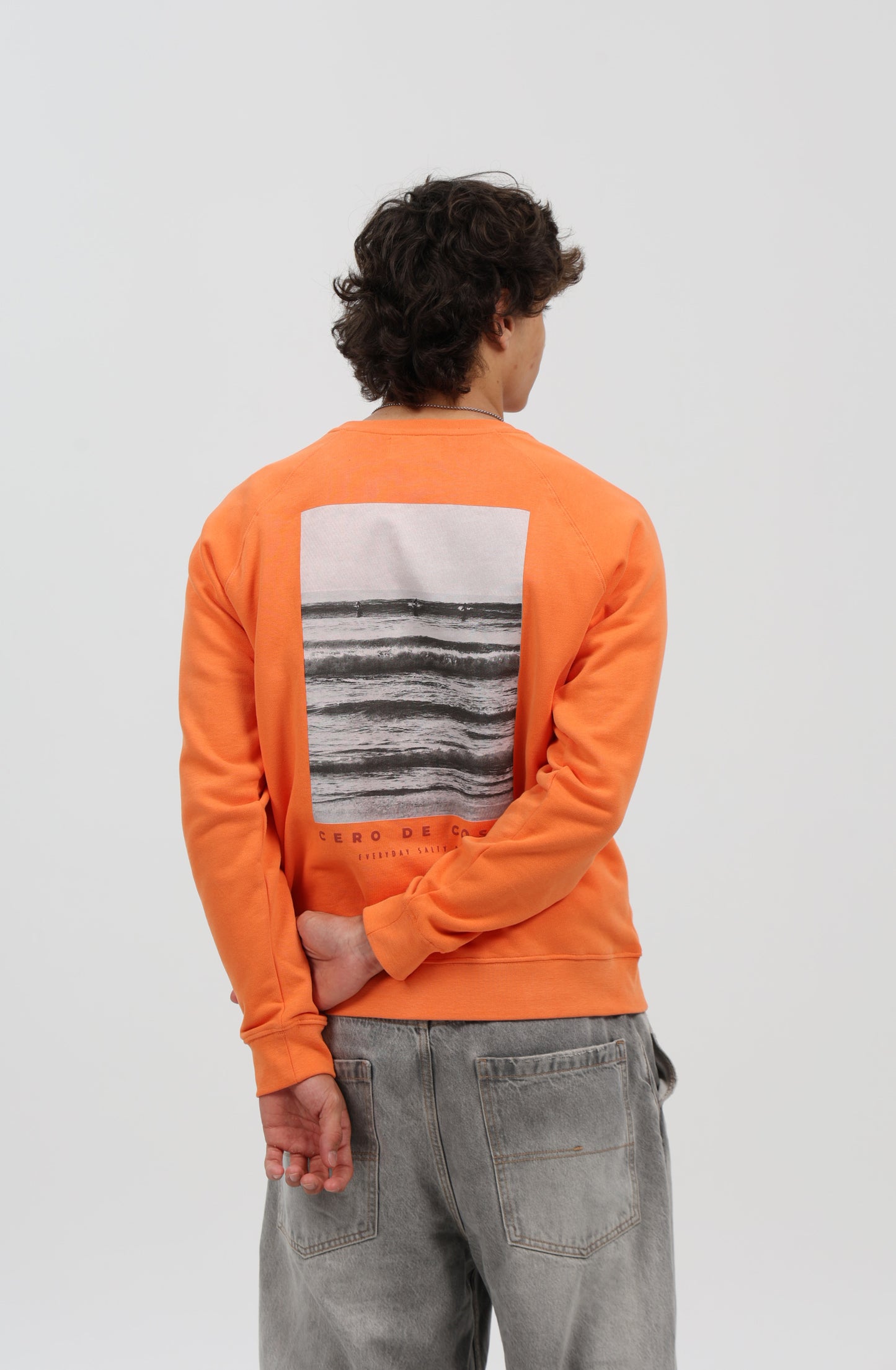 SUDADERA CORAL/ROJO "FOTO SURFERS"
