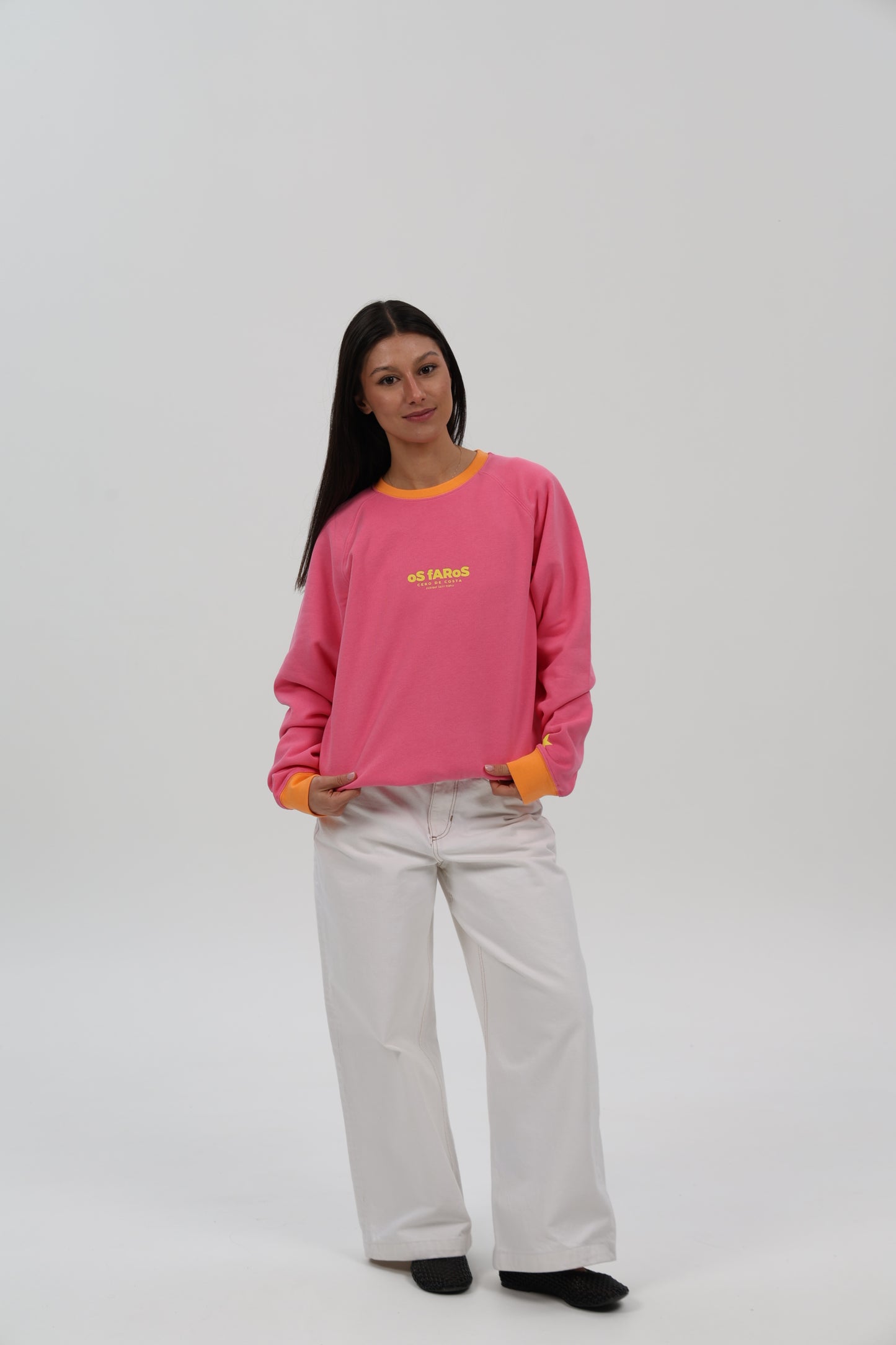 SUDADERA FUCSIA-RIPN/AMARILLO "OS FAROS"
