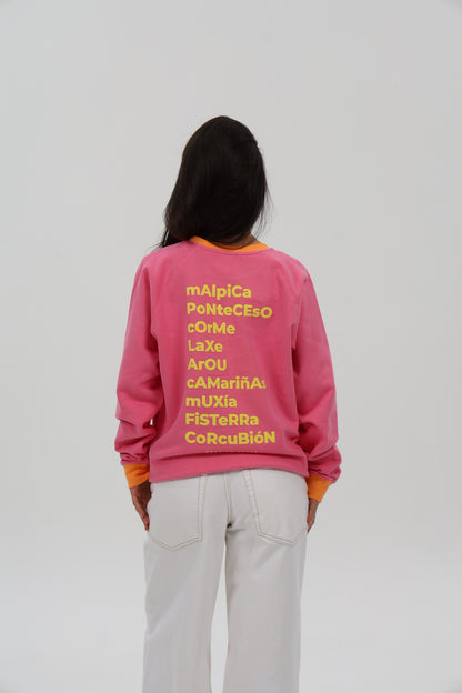 SUDADERA FUCSIA-RIPN/AMARILLO "OS FAROS"