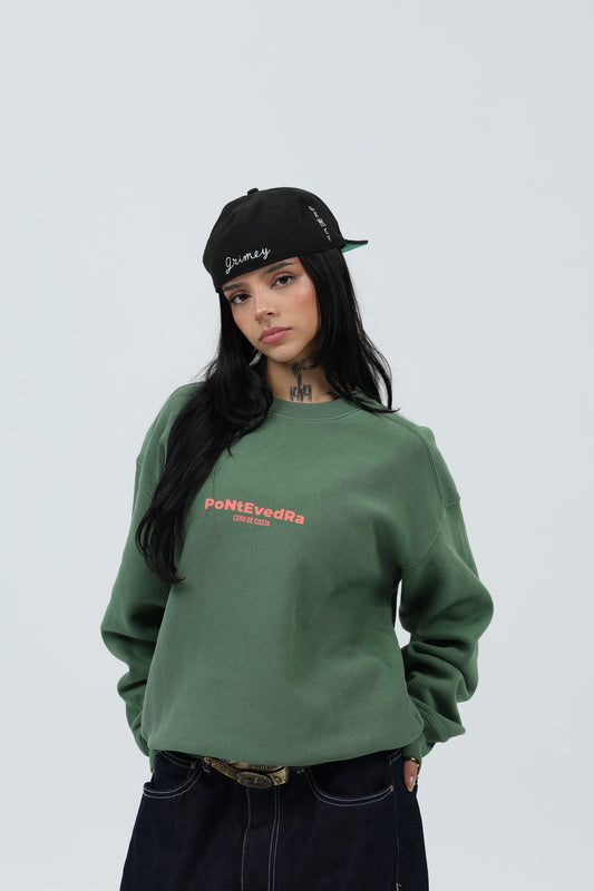 SUDADERA VERDE/ROSA "PONTEVEDRA"