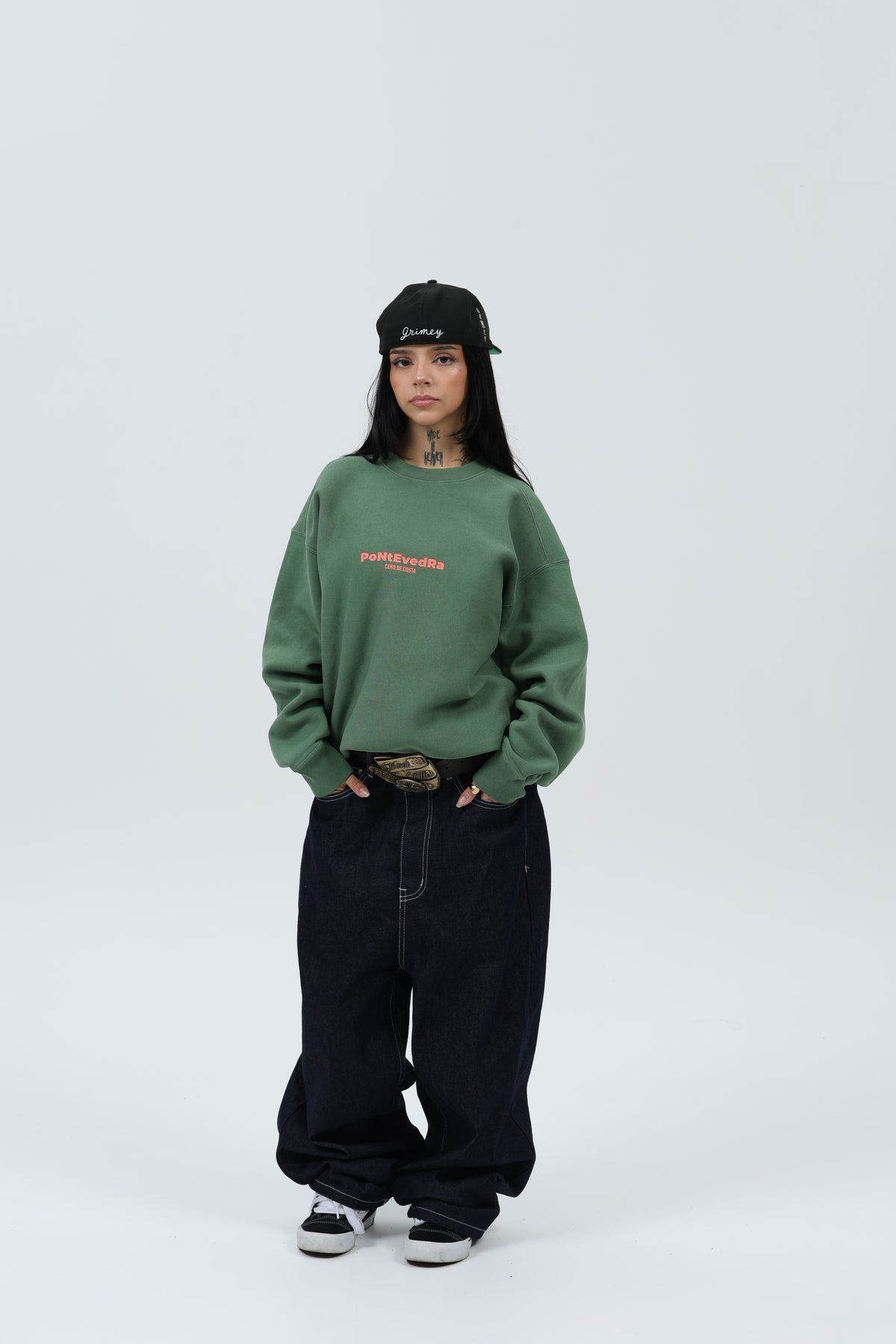 SUDADERA VERDE/ROSA "PONTEVEDRA"
