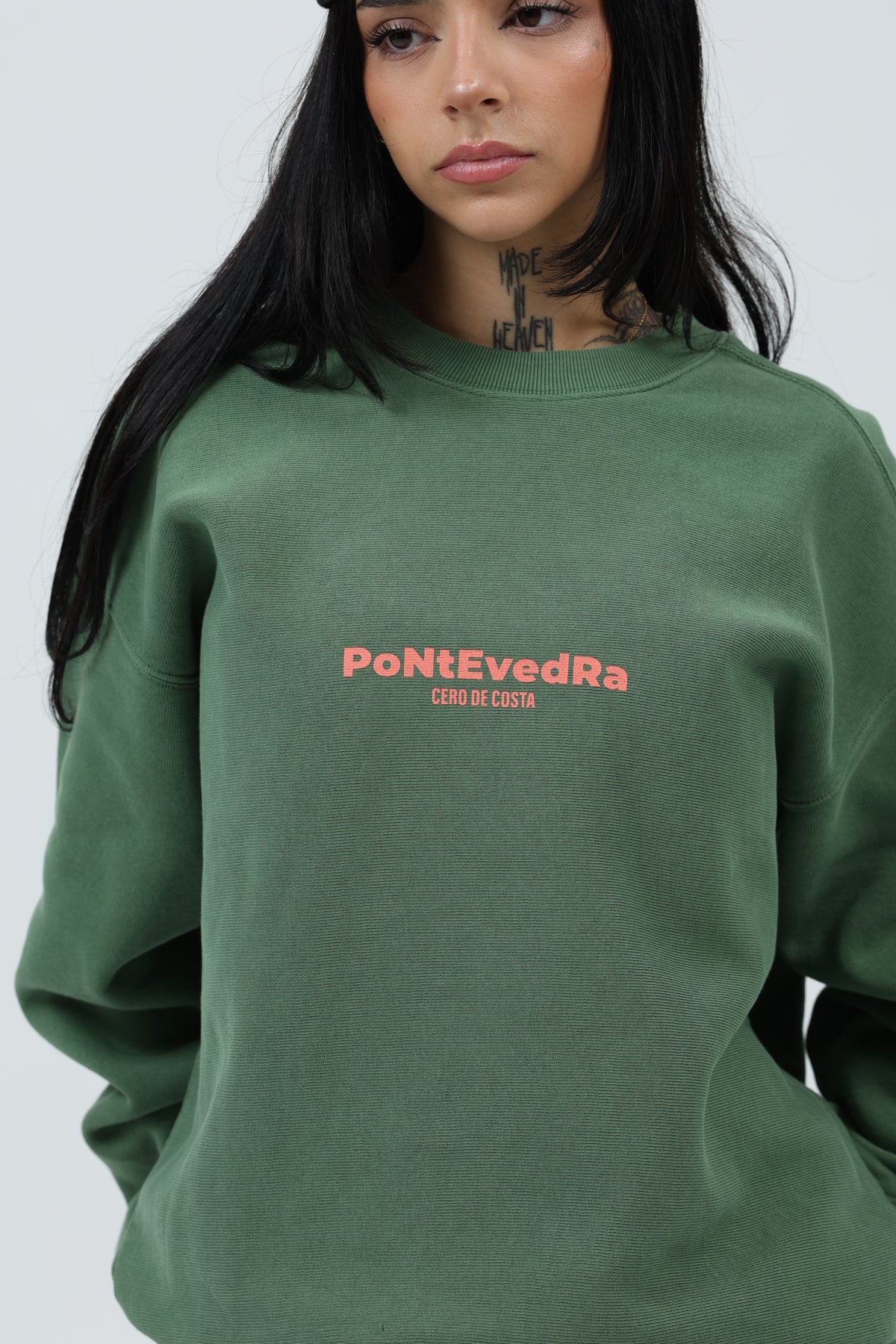 SUDADERA VERDE/ROSA "PONTEVEDRA"
