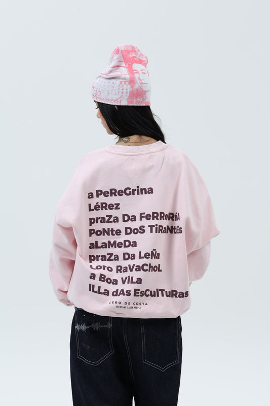 SUDADERA ROSA/BERENJENA "PONTEVEDRA CIUDAD" CORTA
