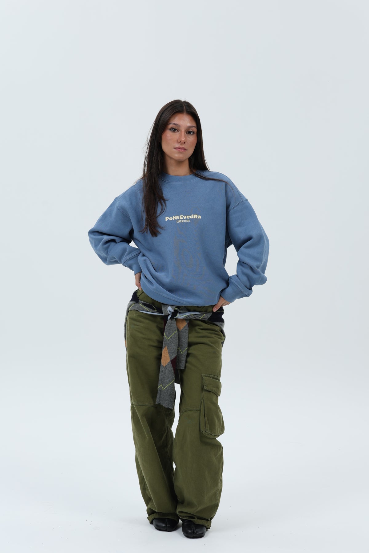 SWEATSHIRT AZUL/BEGE "PONTEVEDRA"