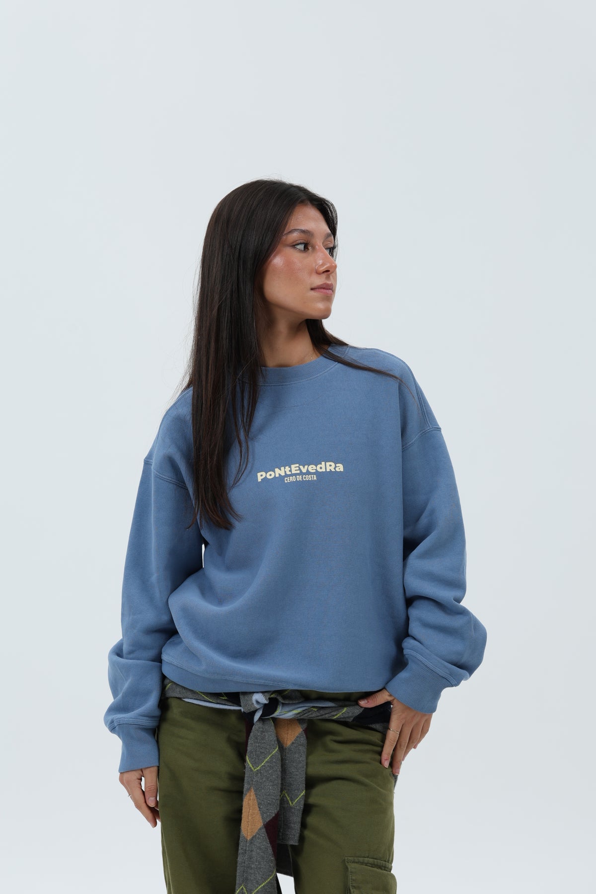 SWEATSHIRT AZUL/BEGE "PONTEVEDRA"