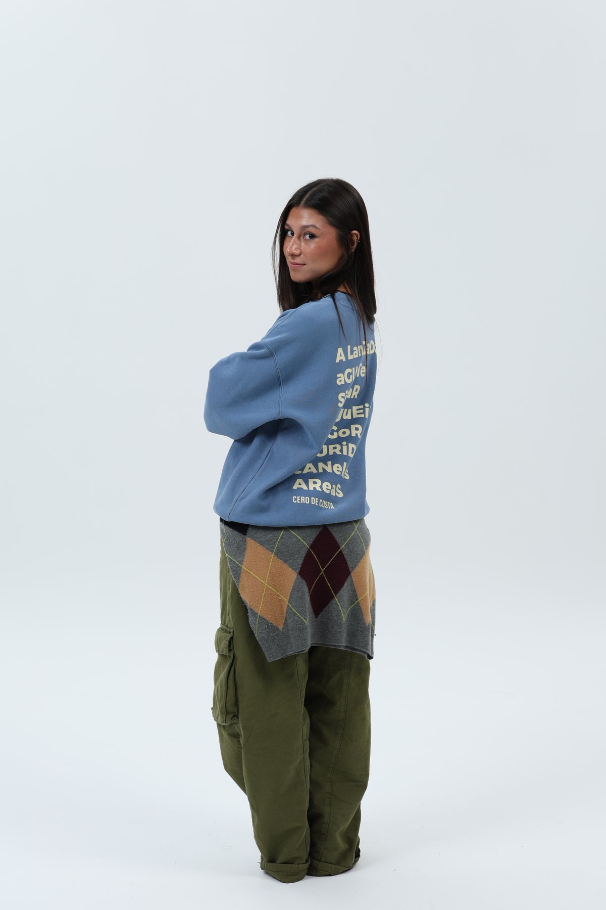 SWEATSHIRT AZUL/BEGE "PONTEVEDRA"
