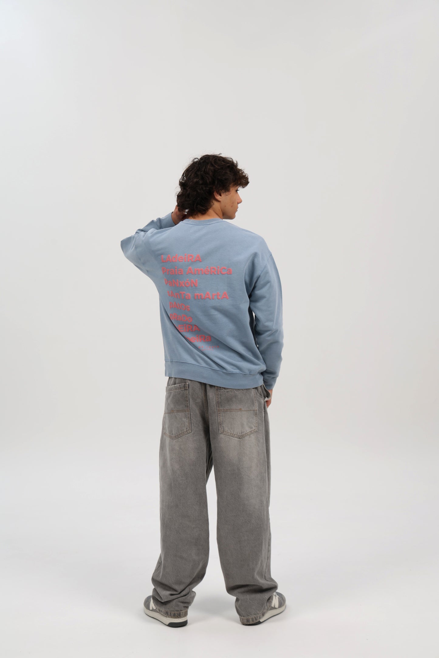 SUDADERA AZUL-LAVADO/ROSA "BAIONA"