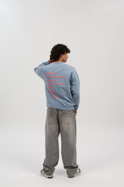 SUDADERA AZUL-LAVADO/ROSA "BAIONA"