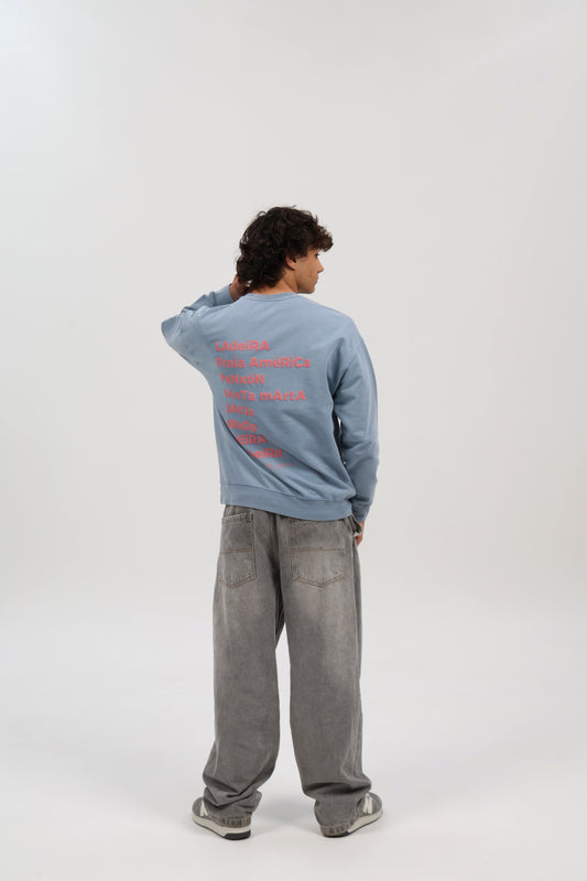 SUDADERA AZUL-LAVADO/ROSA "BAIONA"