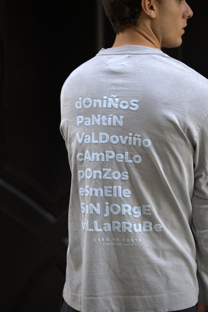 CAMISETA GRIS/ROJO "FERROL" MANGA LARGA