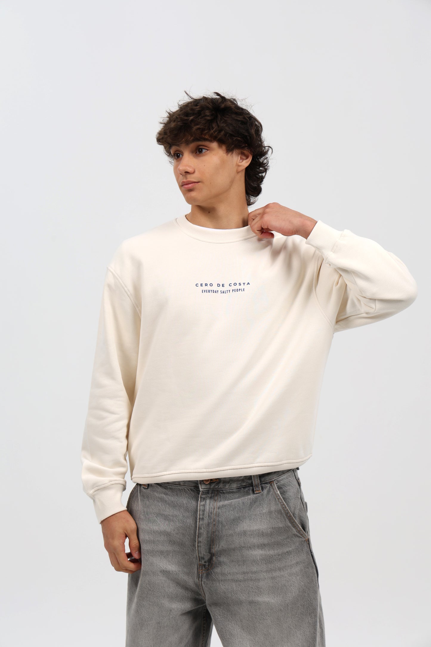 SUDADERA BLANCO/AZUL "PONTEDEUME"