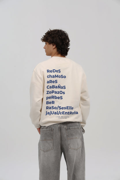 SUDADERA BLANCO/AZUL "PONTEDEUME"