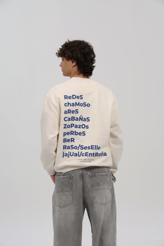SUDADERA BLANCO/AZUL "PONTEDEUME"