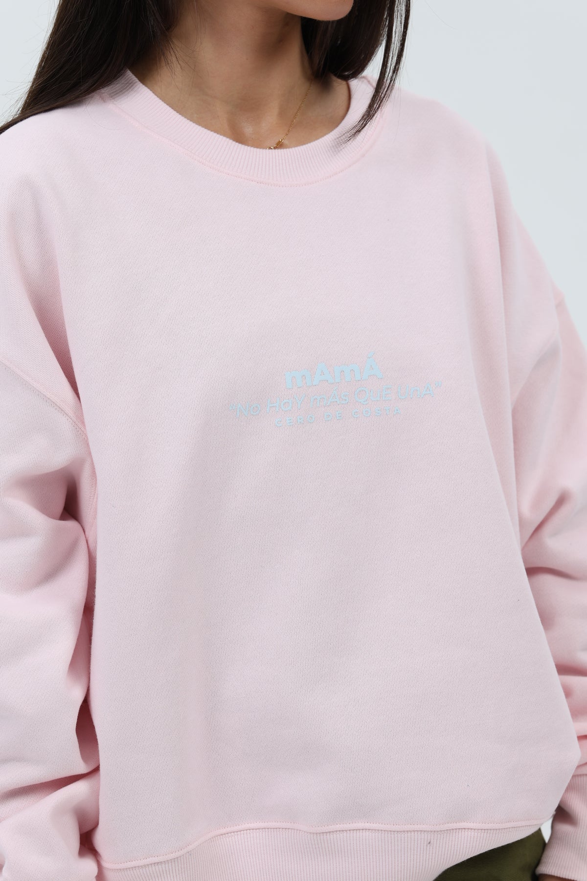 SUDADERA ROSA/CELESTE "MAMÁ" CORTA