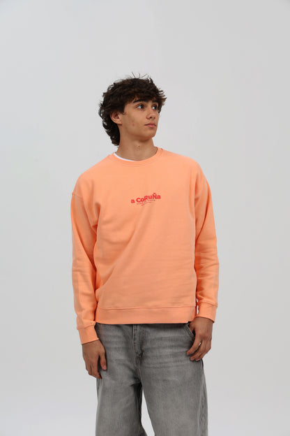 SUDADERA MELOCOTÓN/ROJO "A CORUÑA"