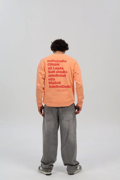 SUDADERA MELOCOTÓN/ROJO "A CORUÑA"