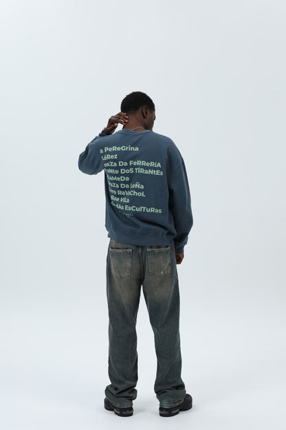 SWEATSHIRT ANTRACITE/VERDE "PONTEVEDRA CIDADE"
