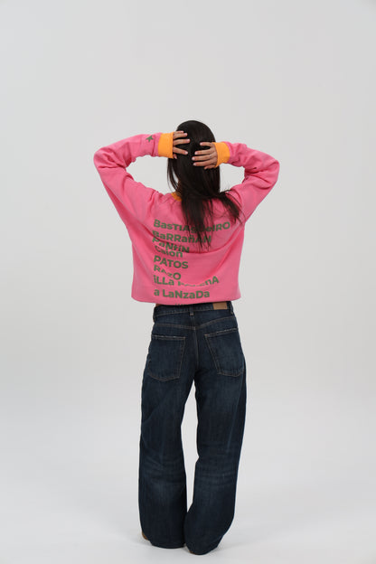 SUDADERA FUCSIA-RIPN/VERDE "PLAYAS SURF"