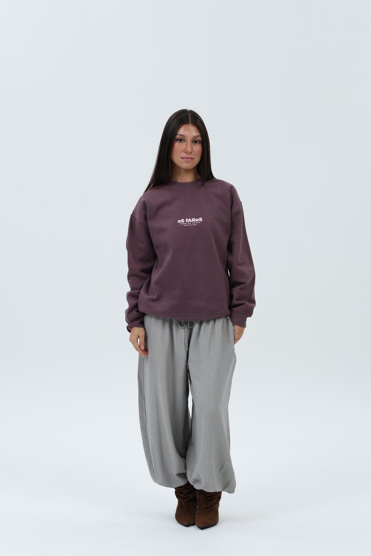 SUDADERA BERENJENA/ROSA "OS FAROS"