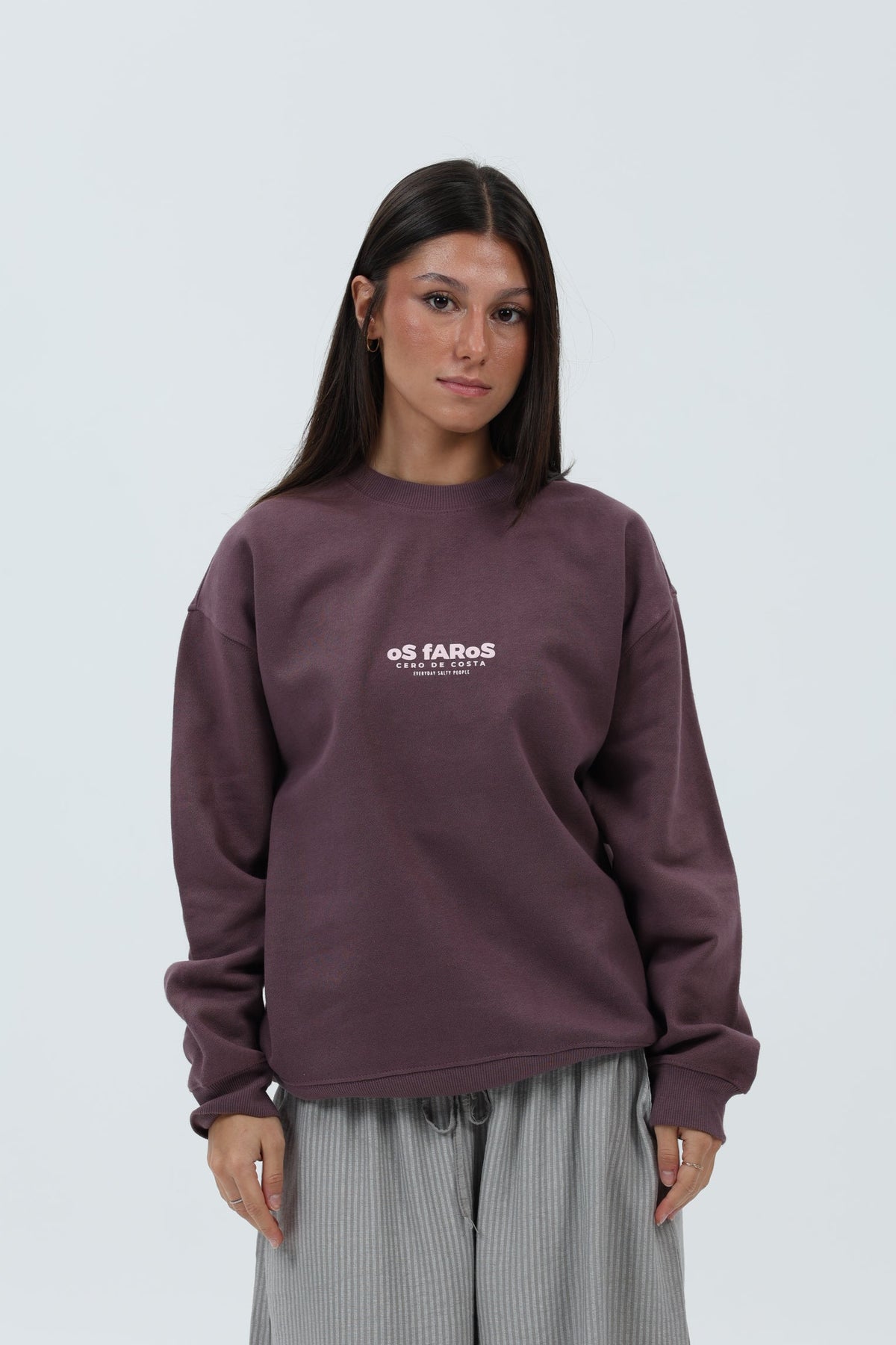 SUDADERA BERENJENA/ROSA "OS FAROS"
