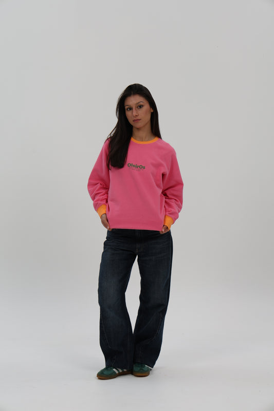 SWEATSHIRT FÚCSIA-RIPN/VERDE "OLEIROS"